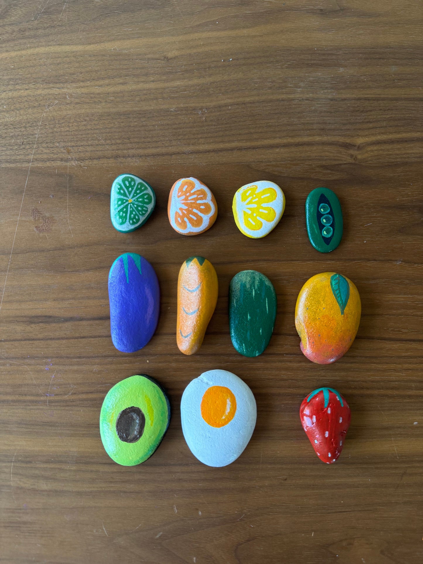 Mud Kitchen Food Painted Rocks
