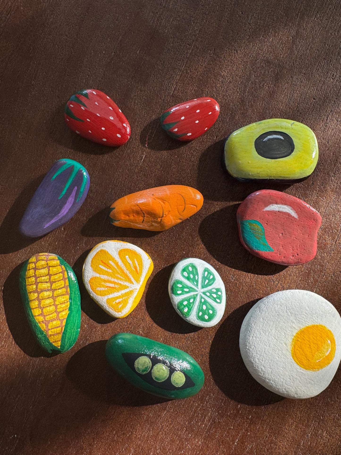 Mud Kitchen Food Painted Rocks