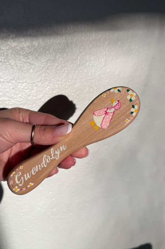 Mother goose Painted Baby Hairbrush - custom painted name & design - keepsake, welcome Baby Gift, nursery decor