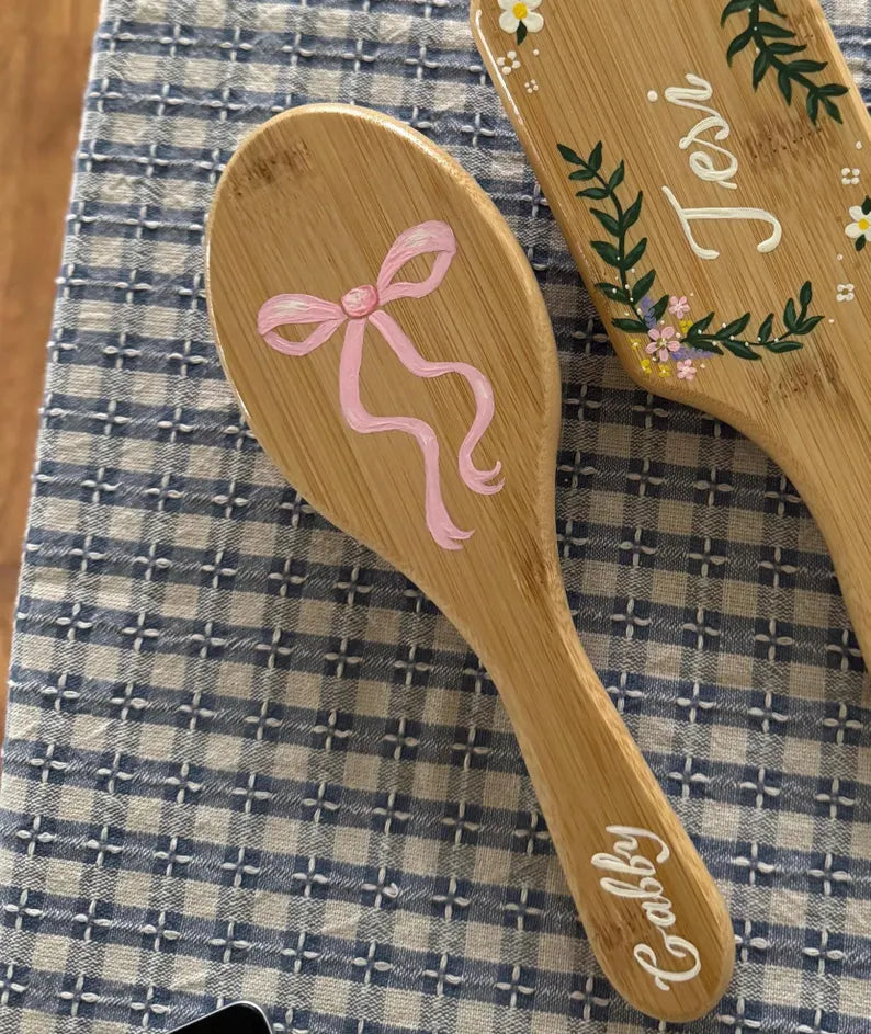 Pink Bow - Adult Size Hairbrush