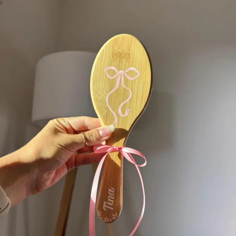 Pink Bow - Adult Size Hairbrush
