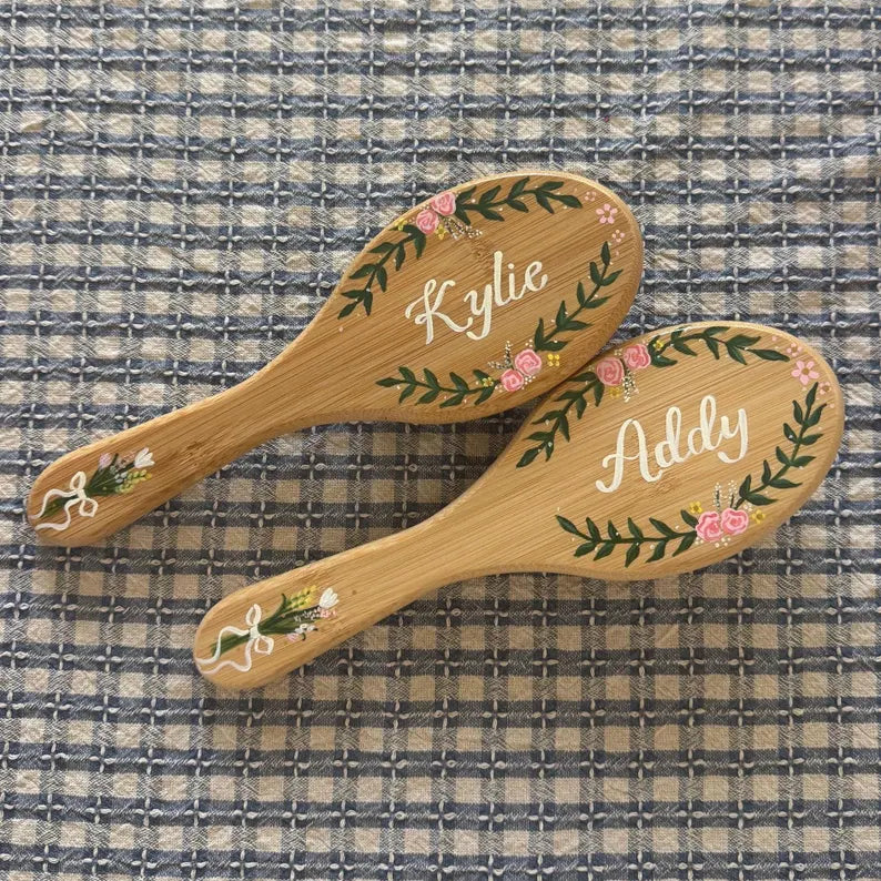 Custom Design Adult Size Painted Hairbrush - Bridesmaid Proposal Gift - Best Friend Gift - Mother’s Day Gift
