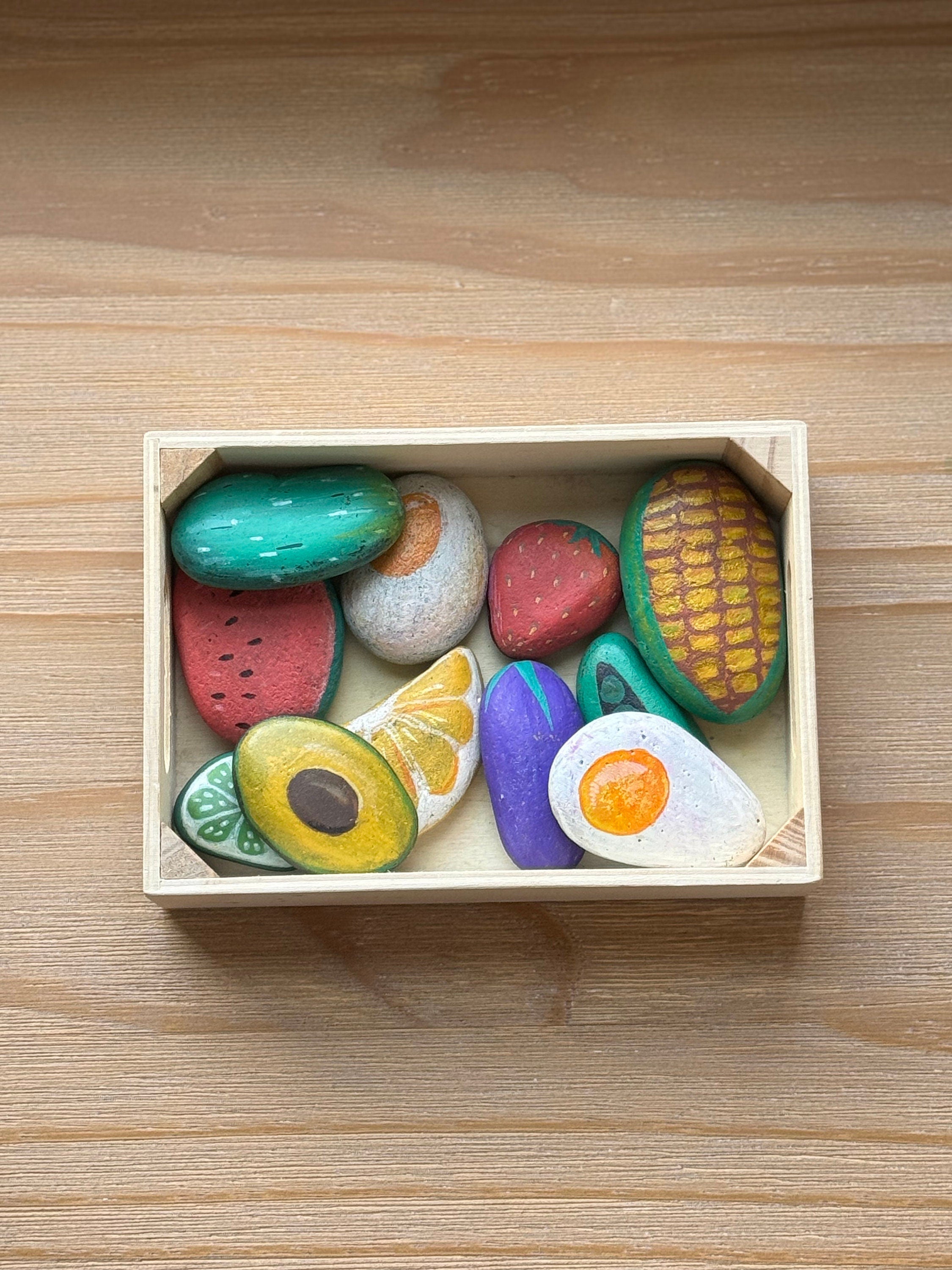 Pained Food Rocks Mud Kitchen Food Painted Rocks – Popppyn