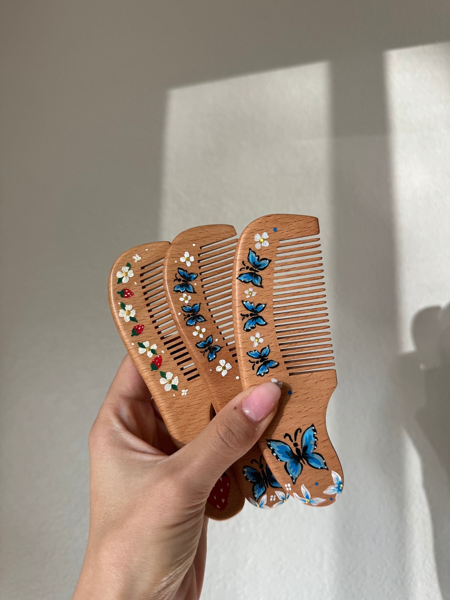 Nameless Baby Hairbrush + Comb, Hand-Painted