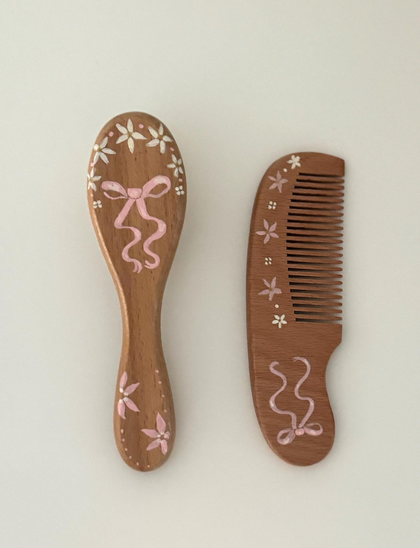 Nameless Baby Hairbrush + Comb, Hand-Painted