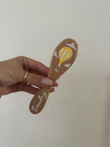Hot Air Balloon Baby Hairbrush - Yellow